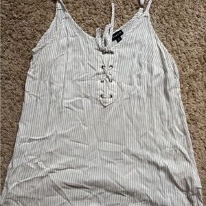 Torrid Cream and Gray Striped Camisole